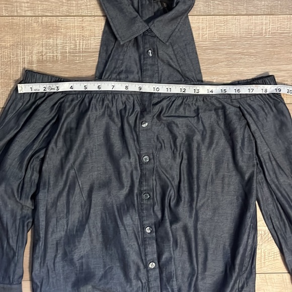 BCBGMAXAZRIA cold shoulder long sleeve button up dress dark blue XS - Picture 8 of 15
